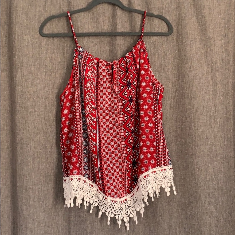 Red white and blue bandana top